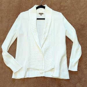 Lilla P white knit open cardigan